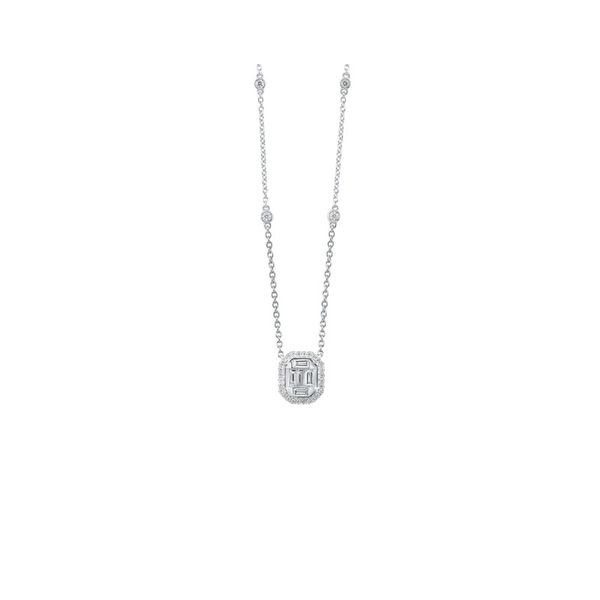 14kt White Gold Baguette Diamond Necklace  Don's Jewelry & Design Washington, IA