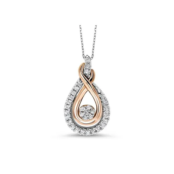 Sterling Silver & 10kt Rose Gold Diamond Necklace Don's Jewelry & Design Washington, IA