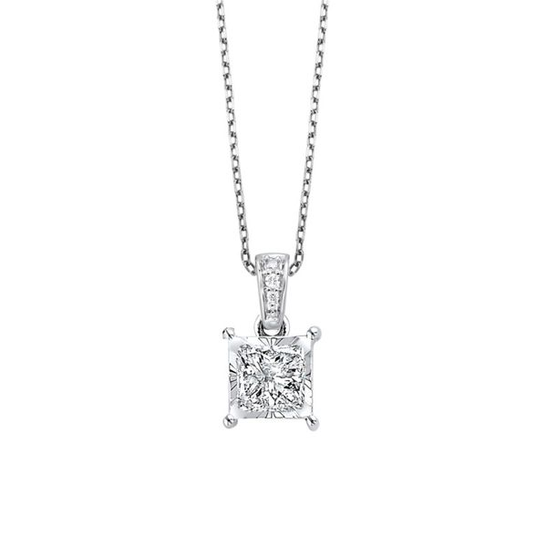 14kt White Gold Princess Cut Diamond Necklace Don's Jewelry & Design Washington, IA