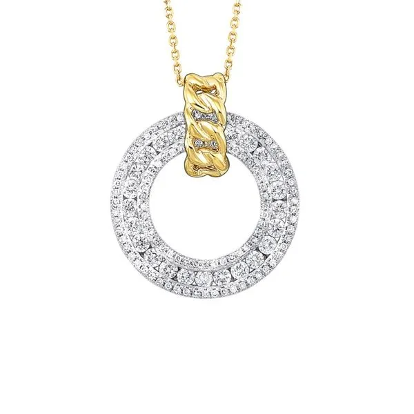 14kt Two Tone 3/4ct Diamond Circle Necklace Don's Jewelry & Design Washington, IA