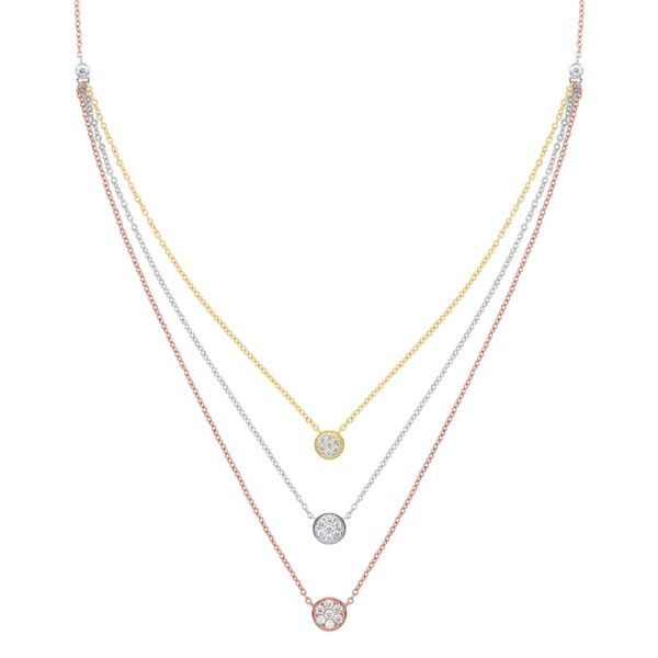 14kt White, Yellow, & Rose Gold Diamond Necklace Don's Jewelry & Design Washington, IA
