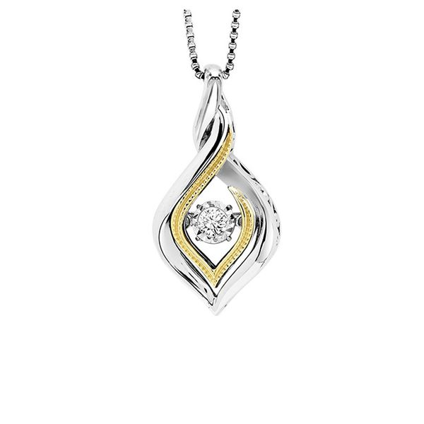 Sterling Silver & 10kt Yellow Gold Diamond Necklace Don's Jewelry & Design Washington, IA