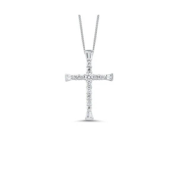 14kt White Gold Diamond Cross Necklace Don's Jewelry & Design Washington, IA