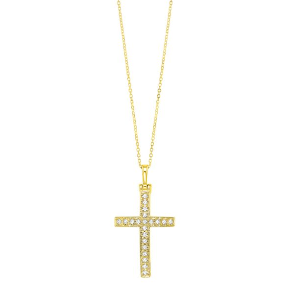14kt Yellow Gold Diamond Cross Necklace Don's Jewelry & Design Washington, IA