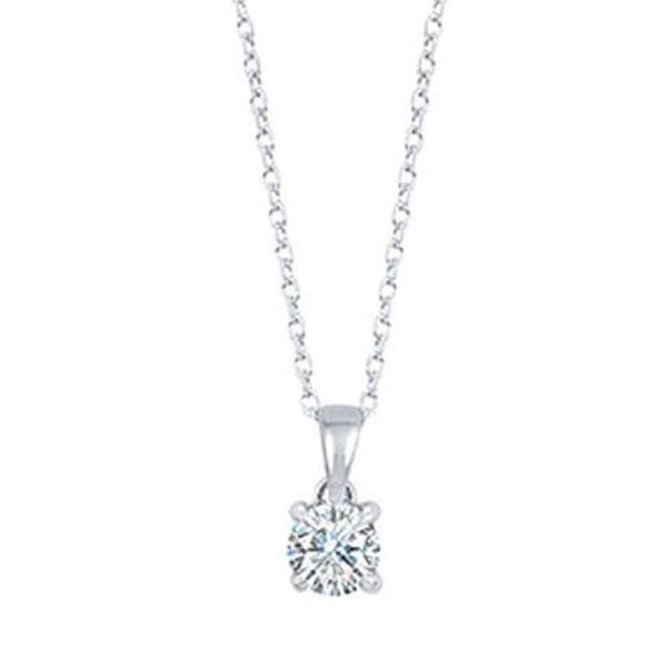 14kt White Gold Solitaire Diamond Necklace Don's Jewelry & Design Washington, IA