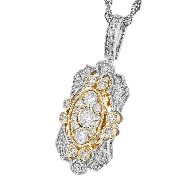 14kt Two Tone Diamond Necklace Image 2 Don's Jewelry & Design Washington, IA
