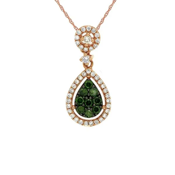 14kt Rose Gold Green Diamond Necklace Don's Jewelry & Design Washington, IA