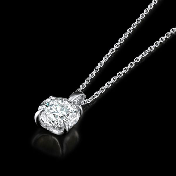 14kt White Gold Solitaire Diamond Necklace Image 2 Don's Jewelry & Design Washington, IA