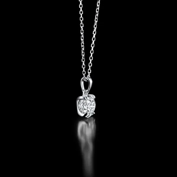 14kt White Gold Solitaire Diamond Necklace Image 3 Don's Jewelry & Design Washington, IA