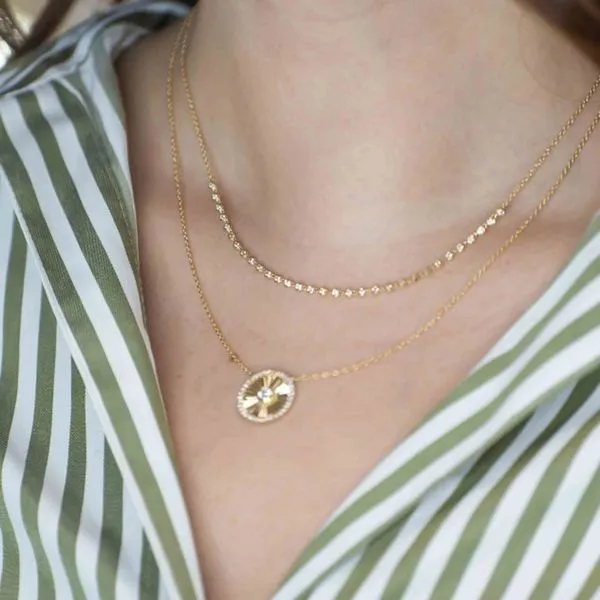 14kt Yellow Gold Diamond Necklace Image 3 Don's Jewelry & Design Washington, IA