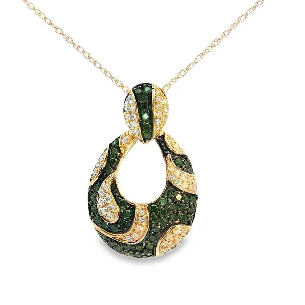 14kt Gold Fancy Green Diamond Necklace Don's Jewelry & Design Washington, IA