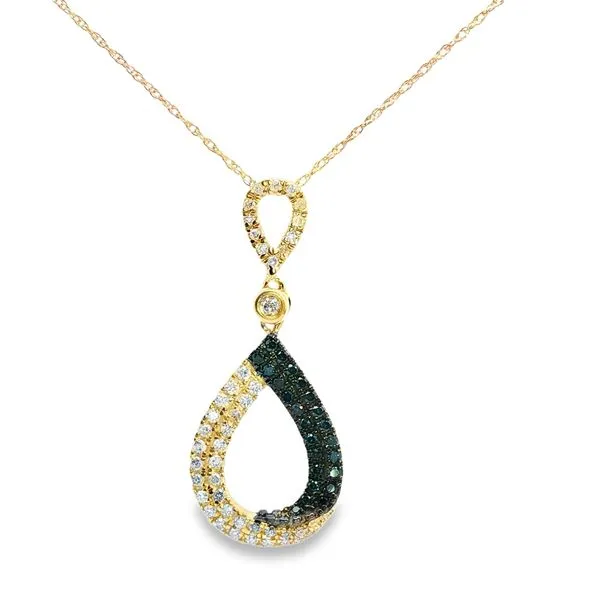 14kt Gold Fancy Blue Diamond Necklace Don's Jewelry & Design Washington, IA