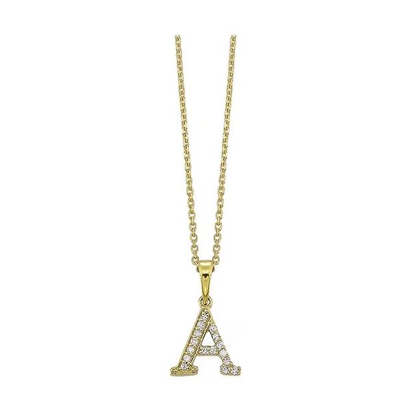 Gold Diamond Initial Necklace Don's Jewelry & Design Washington, IA