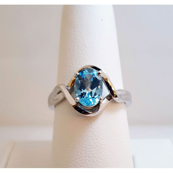 10kt White Gold Blue Topaz Ring Don's Jewelry & Design Washington, IA