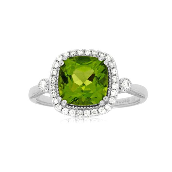 14kt White Gold Peridot & Diamond Ring Don's Jewelry & Design Washington, IA