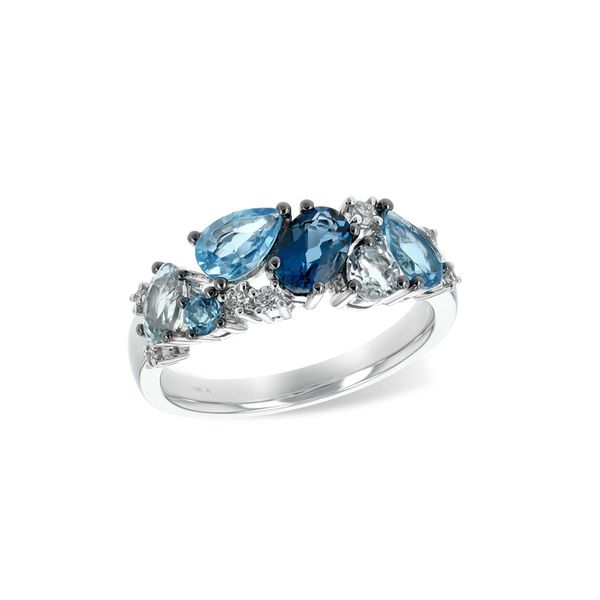 14kt White Gold Blue Topaz & Diamond Ring Don's Jewelry & Design Washington, IA