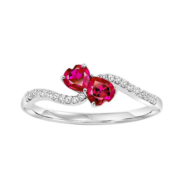 Sterling Silver White Sapphire & Created Ruby Ring Don's Jewelry & Design Washington, IA
