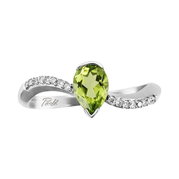 14kt White Gold Peridot & Diamond Ring Don's Jewelry & Design Washington, IA