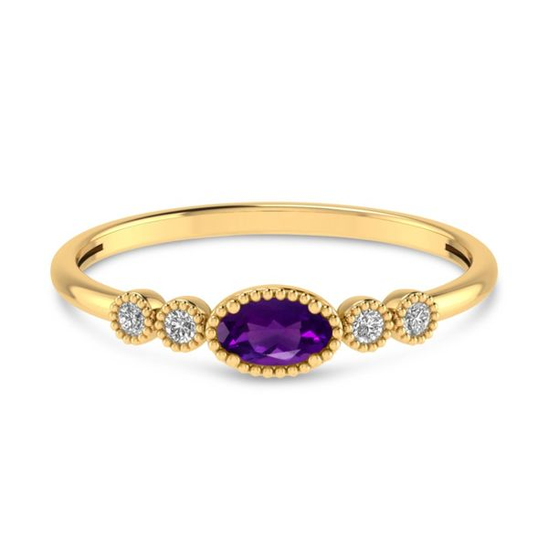 14kt Yellow Gold Amethyst and Diamond Ring Don's Jewelry & Design Washington, IA