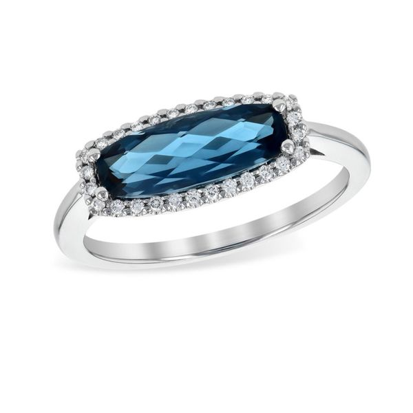 14kt White Gold London Blue Topaz & Diamond Ring Don's Jewelry & Design Washington, IA