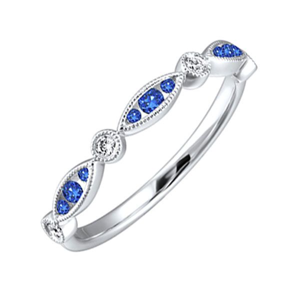 14kt White Gold Sapphire and Diamond Ring Don's Jewelry & Design Washington, IA