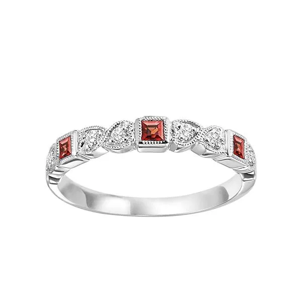 10kt White Gold Garnet & Diamond Ring Don's Jewelry & Design Washington, IA