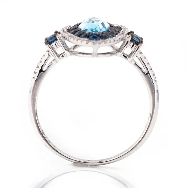 14kt White Gold Blue Topaz, Sapphire & Diamond Ring Image 3 Don's Jewelry & Design Washington, IA