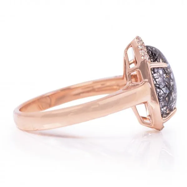 14kt Rose Gold Black Rutilated Quartz Ring Image 2 Don's Jewelry & Design Washington, IA