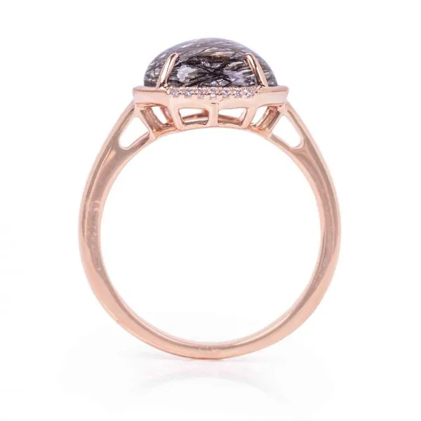 14kt Rose Gold Black Rutilated Quartz Ring Image 3 Don's Jewelry & Design Washington, IA