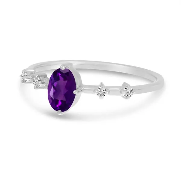 14kt White Gold Amethyst Ring Image 2 Don's Jewelry & Design Washington, IA