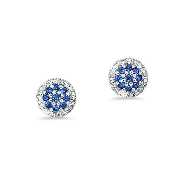 14kt White Gold Sapphire & Diamond Stud Earrings Don's Jewelry & Design Washington, IA