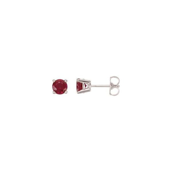 14kt White Gold Ruby Stud Earrings Don's Jewelry & Design Washington, IA