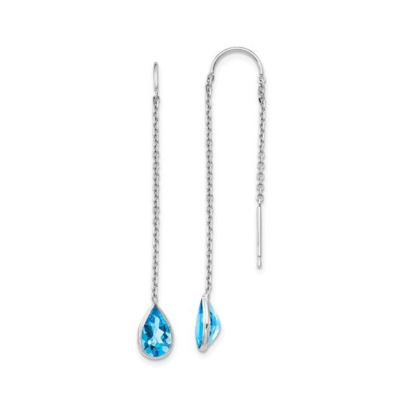 14kt White Gold Blue Topaz Earrings Don's Jewelry & Design Washington, IA