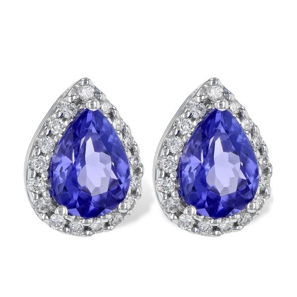 14kt White Gold Tanzanite and Diamond Earrings Don's Jewelry & Design Washington, IA