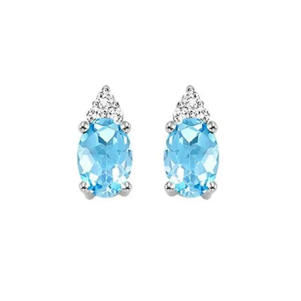 10kt White Gold Blue Topaz Earrings Don's Jewelry & Design Washington, IA