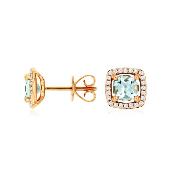 14kt Rose Gold Aquamarine Earrings Don's Jewelry & Design Washington, IA