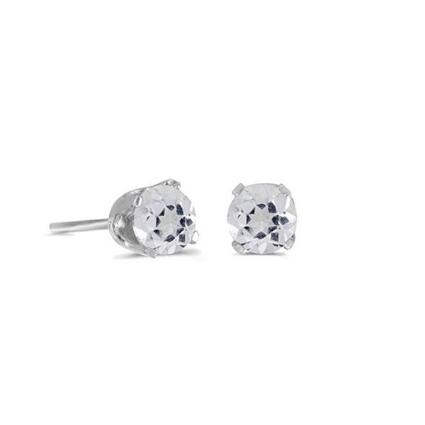 14kt White Gold White Topaz Earrings Don's Jewelry & Design Washington, IA