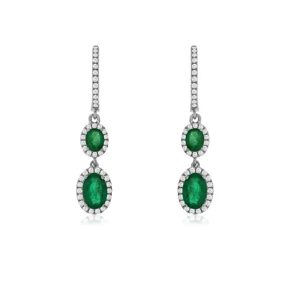 14kt White Gold Emerald Earrings Don's Jewelry & Design Washington, IA