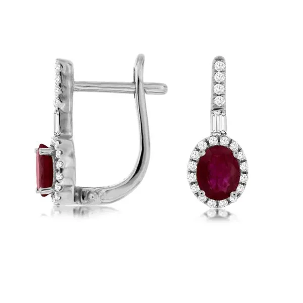 14kt White Gold Ruby Earrings Don's Jewelry & Design Washington, IA