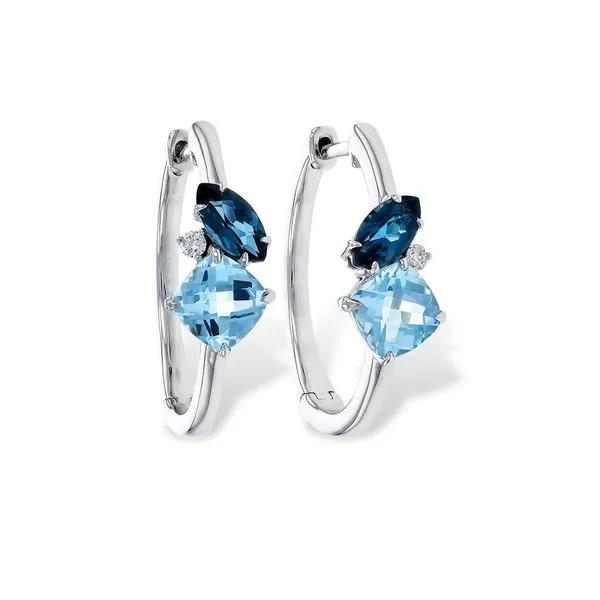 14kt White Gold Blue Topaz Earrings Don's Jewelry & Design Washington, IA