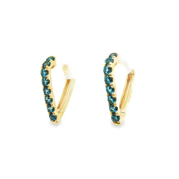 London Blue Topaz Gold Hoop Earrings Image 2 Don's Jewelry & Design Washington, IA