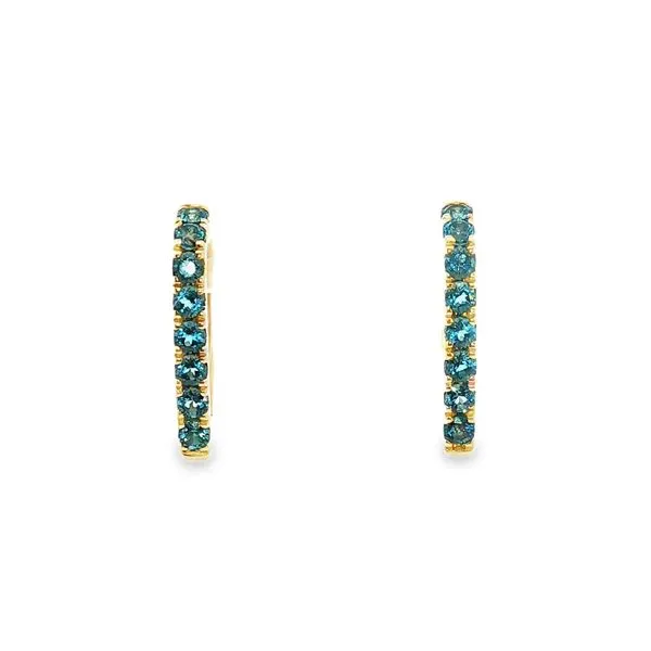 London Blue Topaz Gold Hoop Earrings Don's Jewelry & Design Washington, IA
