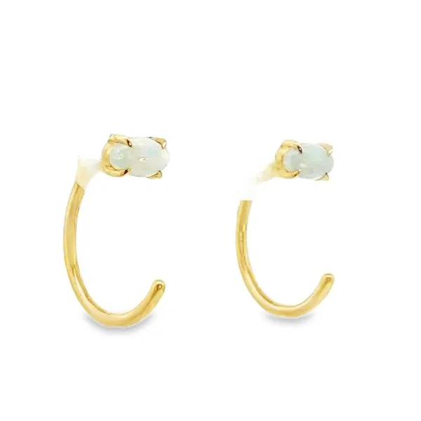 Gold Hoop Opal Earrings Image 2 Don's Jewelry & Design Washington, IA