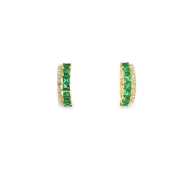 14kt Gold Emerald Hoop Earrings Don's Jewelry & Design Washington, IA