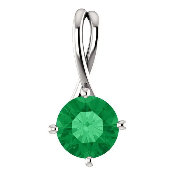 Sterling Silver Lab Created Emerald Pendant Don's Jewelry & Design Washington, IA