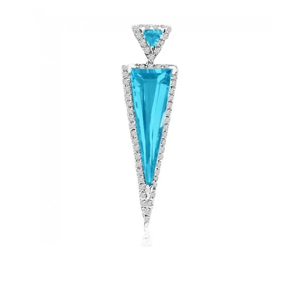 14kt White Gold Blue Topaz Pendant Don's Jewelry & Design Washington, IA