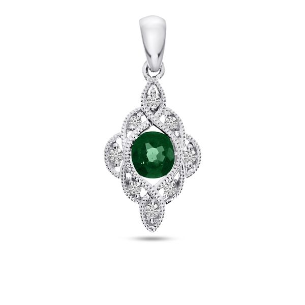 14kt White Gold Emerald Pendant Don's Jewelry & Design Washington, IA