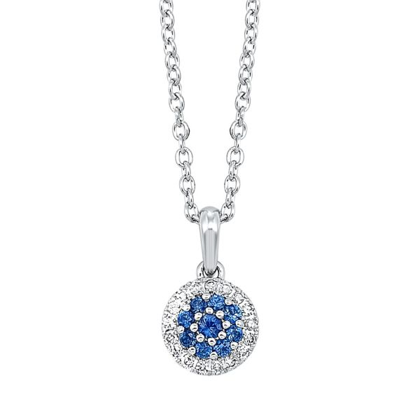 14kt White Gold Sapphire & Diamond Necklace Don's Jewelry & Design Washington, IA