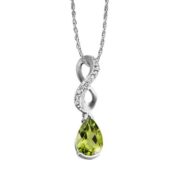 14kt White Gold Peridot & Diamond Necklace Don's Jewelry & Design Washington, IA