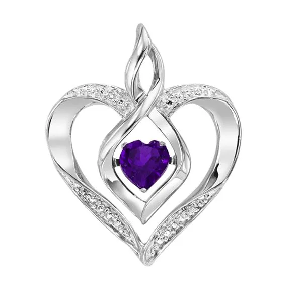 Sterling Silver Created Amethyst & Diamond Necklace Don's Jewelry & Design Washington, IA